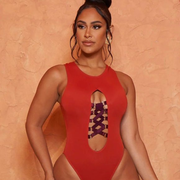 sexy one-piece swimsuit plus size swim suit - Picture 2 of 3